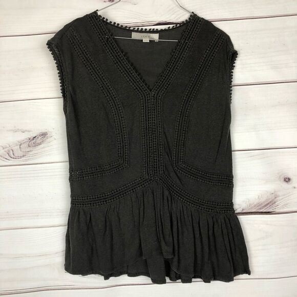 Loft Crochet Embellished Boho Top size XS - Picture 1 of 5